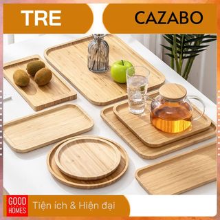 Khay gỗ tre để ấm chén uống trà