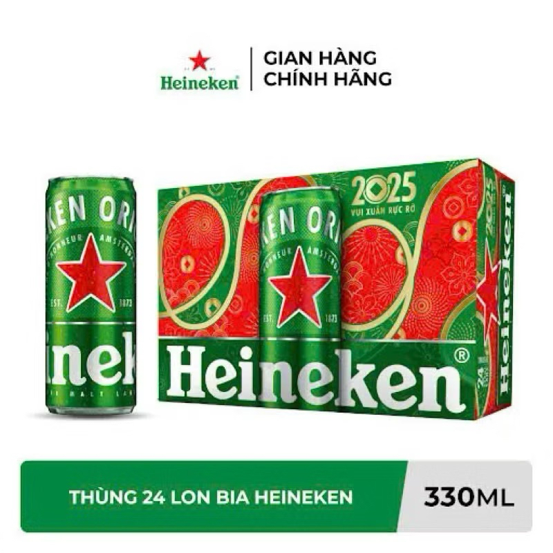   Hoả tốc Hà Nội Thùng bia Heineken hàng chuẩn date xa mẫu tết 