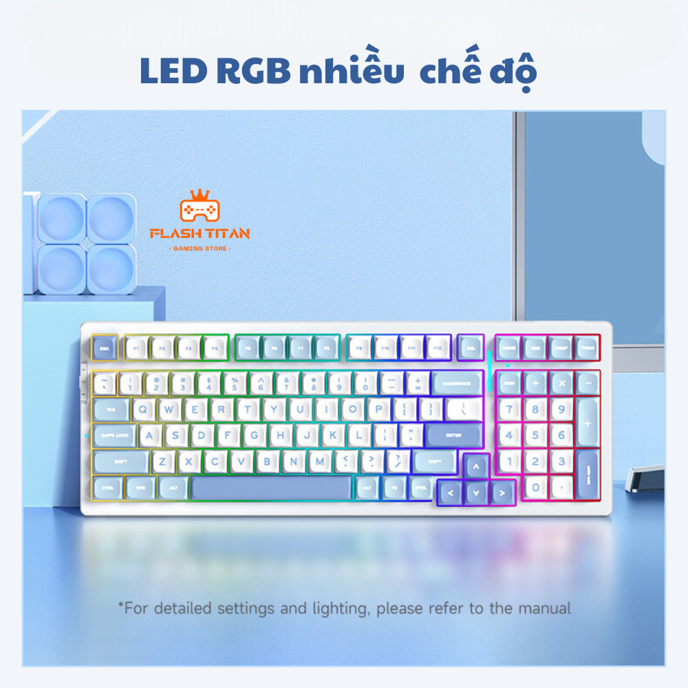 Bàn phím cơ Mchose G98 pro - 3 mode kết nối - Hỗ trợ hotswap - Led RGB nhiều chế độ - Mạch xuôi | BigBuy360 - bigbuy360.vn