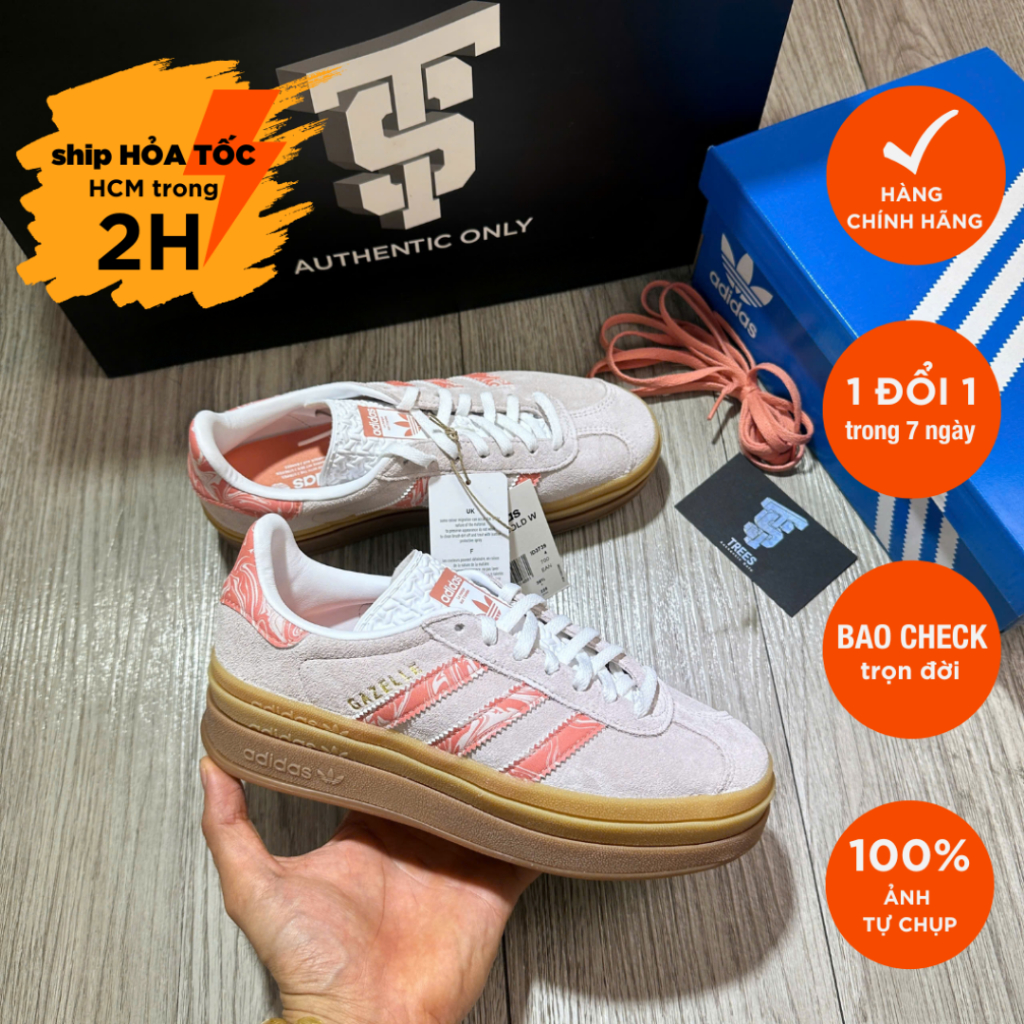 [CHÍNH HÃNG] Giày thể thao ADIDAS GAZELLE BOLD PUTTY MAUVE ID3739 Full Box Tag Auth