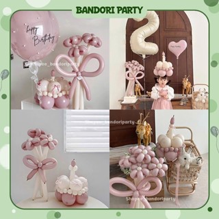 Trang Trí Sinh Nhật Tone Hồng Ruốc Trắng Kem Phong Cách Mới Cùng Bong Bóng Bánh Sinh Nhật / Hoa Bóng Bandori Party