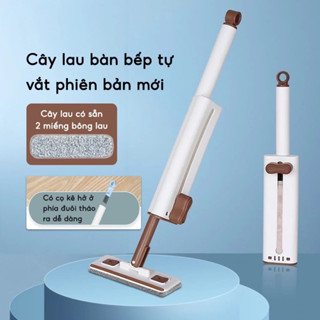 Cây lau tự vắt mini, lau bàn bếp cầm tay,lau phòng tắm xe hơi nhỏ gọn tiện lợi, có gạt nước, bản chải tháo rời