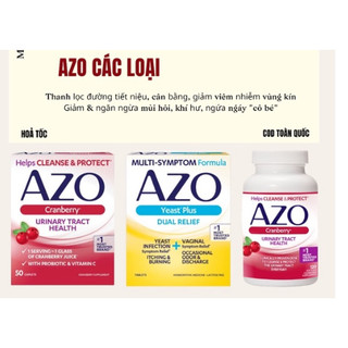 [CÓ CHE TÊN] AZO Cranberry hỗ trợ đường tiết niệu, khử mùi ,tạo vị ngọt tự nhiên, TRẮNG SÁNG DA