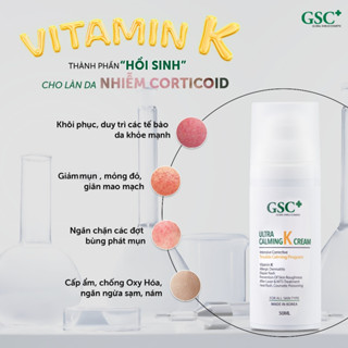 Kem dưỡng vitamin K phục hồi GSC, cream dưỡng ẩm, tái tạo, mềm mịn da ULTRA CALMING K CREAM 50ml