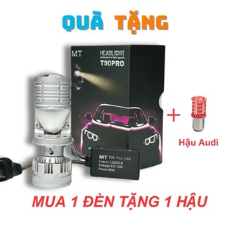    Mua Đèn Tặng Bóng Hậu Audi   Đèn Pha Led Bi Cầu Mini T90 - 90w Siêu Sáng Với 15 Chip Led Chân H4 Gắn Zin BH 12 Tháng 