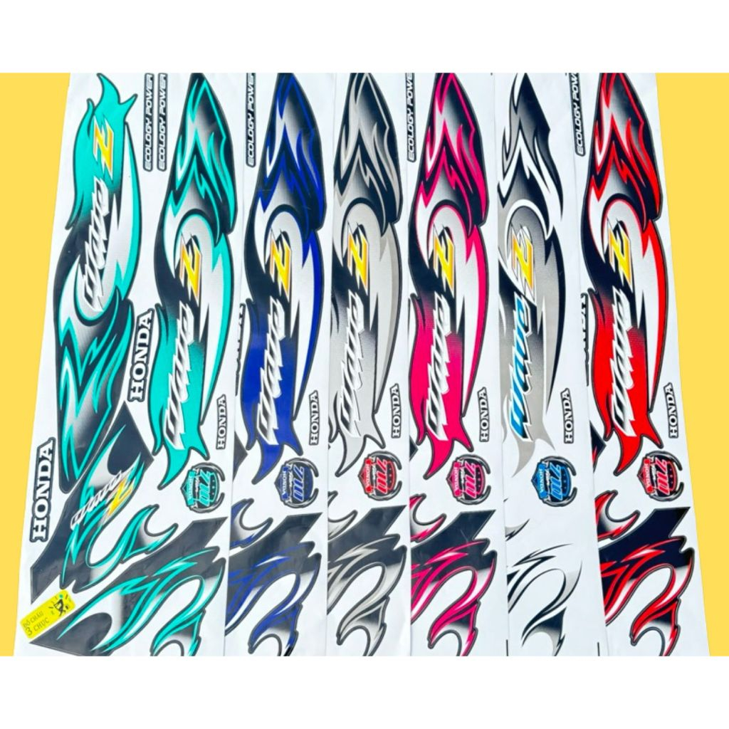 Tem Dán Xe Tem Xe Wave Tem Dán Xe Wave Tem Lửa Wave Mẫu Chữ Z Mới Dán Cho Wave 50/100/110