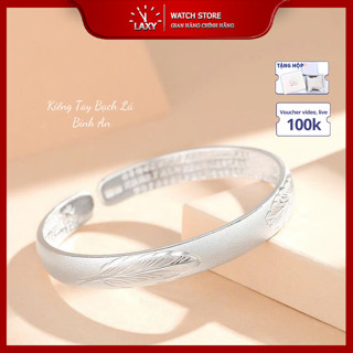 Vòng Tay Bạc Mở /Kiềng Tay Bạch Lá Bạc Bình An mẫu mới 2024 Thích Hợp Làm Qùa Tặng
