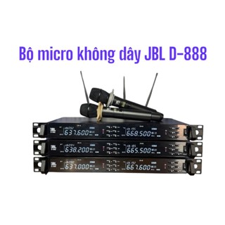 Bộ Micro Không Dây JBL D-888 Bắt Âm Chuẩn Tự Động Dò Sống Sạch Chống Hú Rít Cực Tốt Hát Nhẹ Giọng Phù Hợp Cho Karaoke