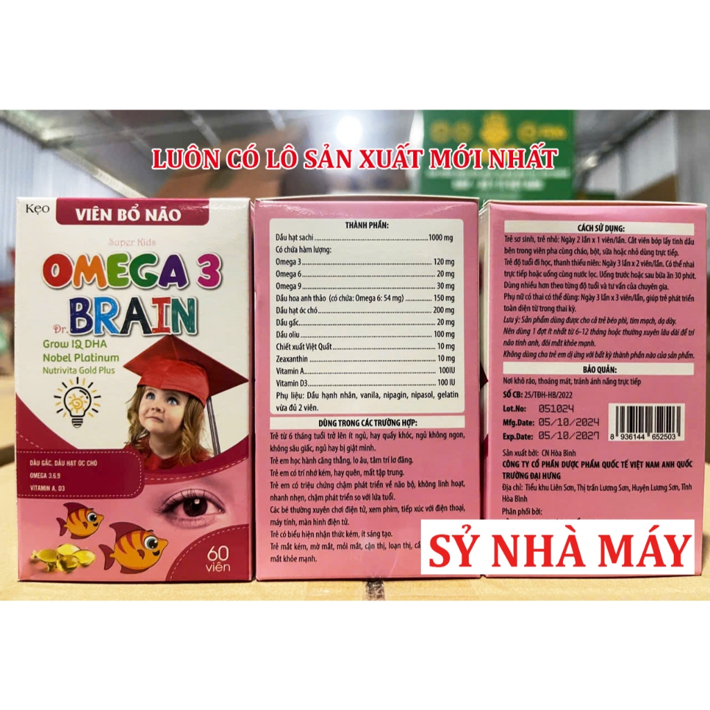 Kẹo bổ não trẻ em hình cá omega 3 bổ sung DHA giúp phát triển não bộ, tập trung học tập