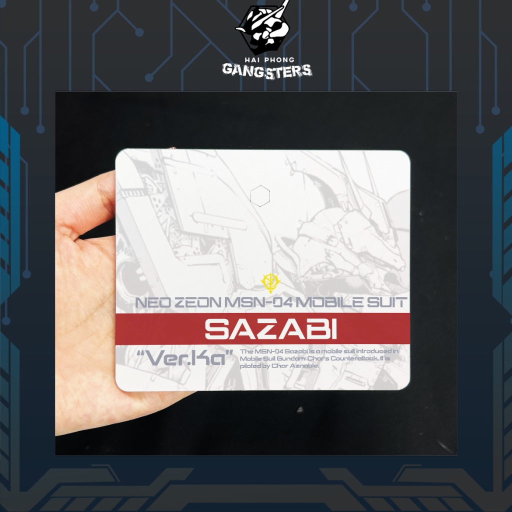 [Đặt hàng ib]NU - Nu V/ Sazabi -  base mica 16x14cm dành cho Gundam MG  (Base trơn không que chống)