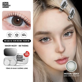 Kính áp tròng 10h/ngày 6 tháng ACROS, Lens màu Xám ánh nguyệt MOON GRAY (01 bên lens)