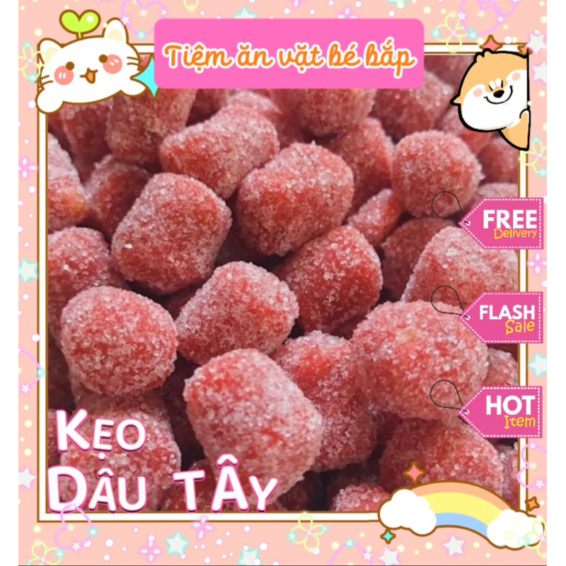 Gói 200g Kẹo Dâu tây dâu tằm Thanh Bình Đặc Sản Đà lạt Ăn Là Mê - Snack, Candy, Food