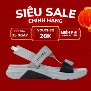 Giày Sandals Nam Nữ Shondo F7 Racing Xám Phối Đen F7R1020