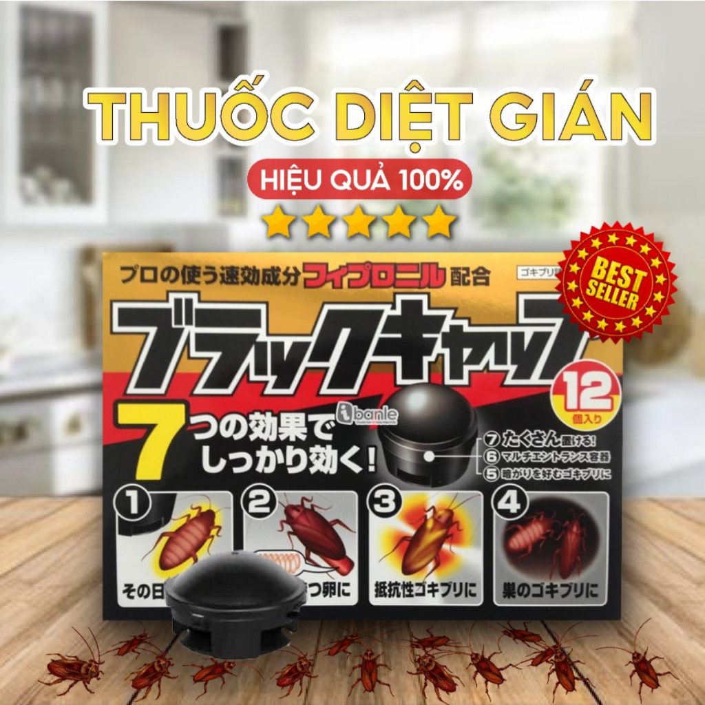 Thuốc Diệt Gián Nhật Bản 12 Viên Hiệu Quả, Viên Diệt Gián Và Côn Trùng Tận Gốc Tiện Dụng, An Toàn Cho Vật Nuôi