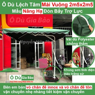 Ô Dù Lệch Tâm Mái Vuông 2M5X2M5 (Đã Bao Vỏ gồm chân đế) Mẫu nâng hạ đòn bẩy- Bảo Hành 1 năm