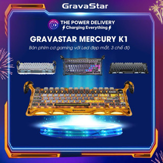 Bàn phím cơ gaming Gravastar Mercury K1 với LED đẹp mắt, 3 chế độ, dành cho đa nền  tảng