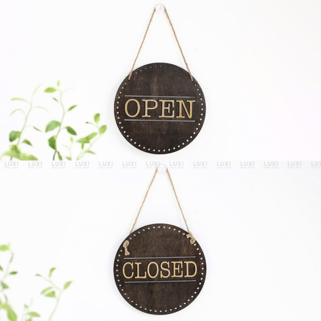 [ HÀNG SALE ] BẢNG OPEN/ CLOSED HÌNH TRÒN DÁN CHỮ NỔI - LUXI DECOR