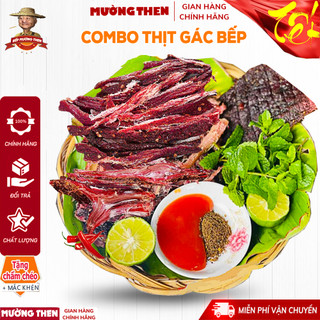 Combo 200g thịt lợn gác bếp + 200g thịt trâu gác bếp sapa chuẩn mường then ✅ tặng chẩm chéo ✅