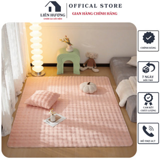 Thảm lông chồn cao cấp trải sàn phòng khách trải giường phòng ngủ thảm loang mịn chụp ảnh hình tròn vuông 1m6x2m