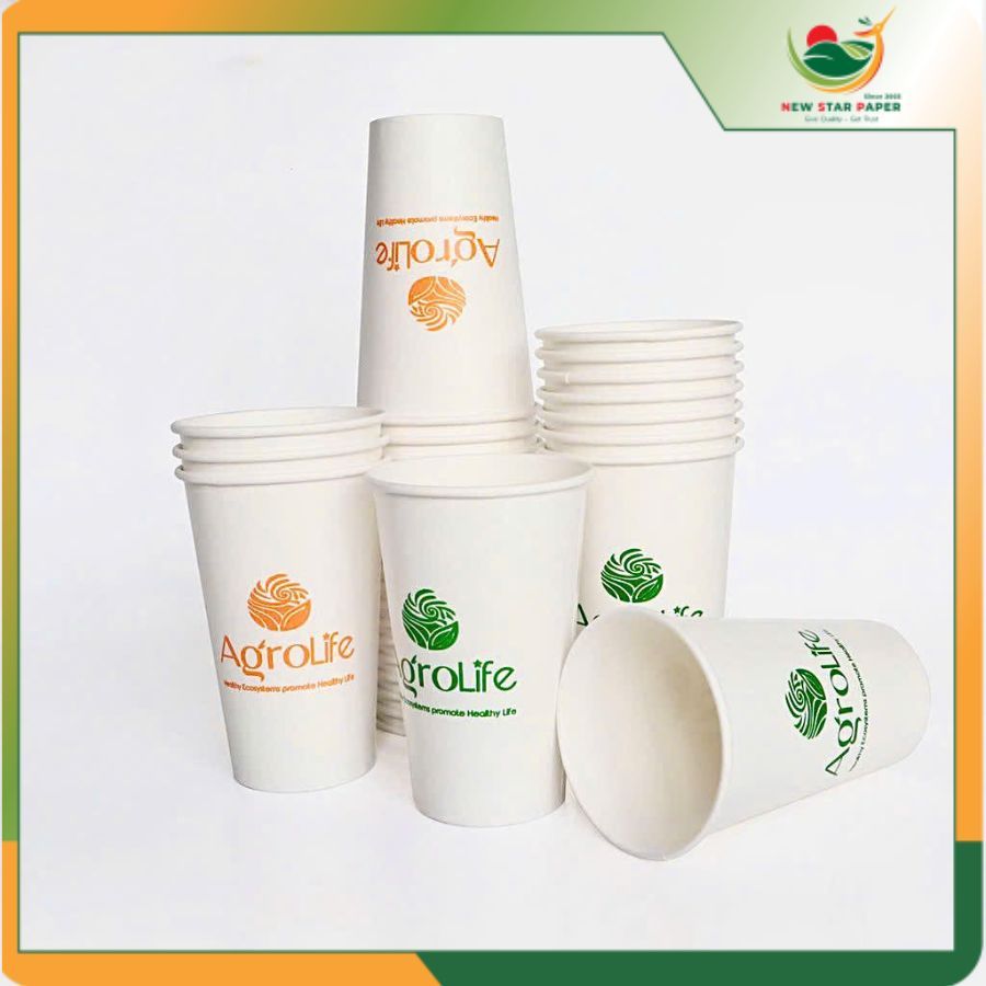 Ly giấy 16oz~472ml - Lốc 50 ly giấy có in lụa