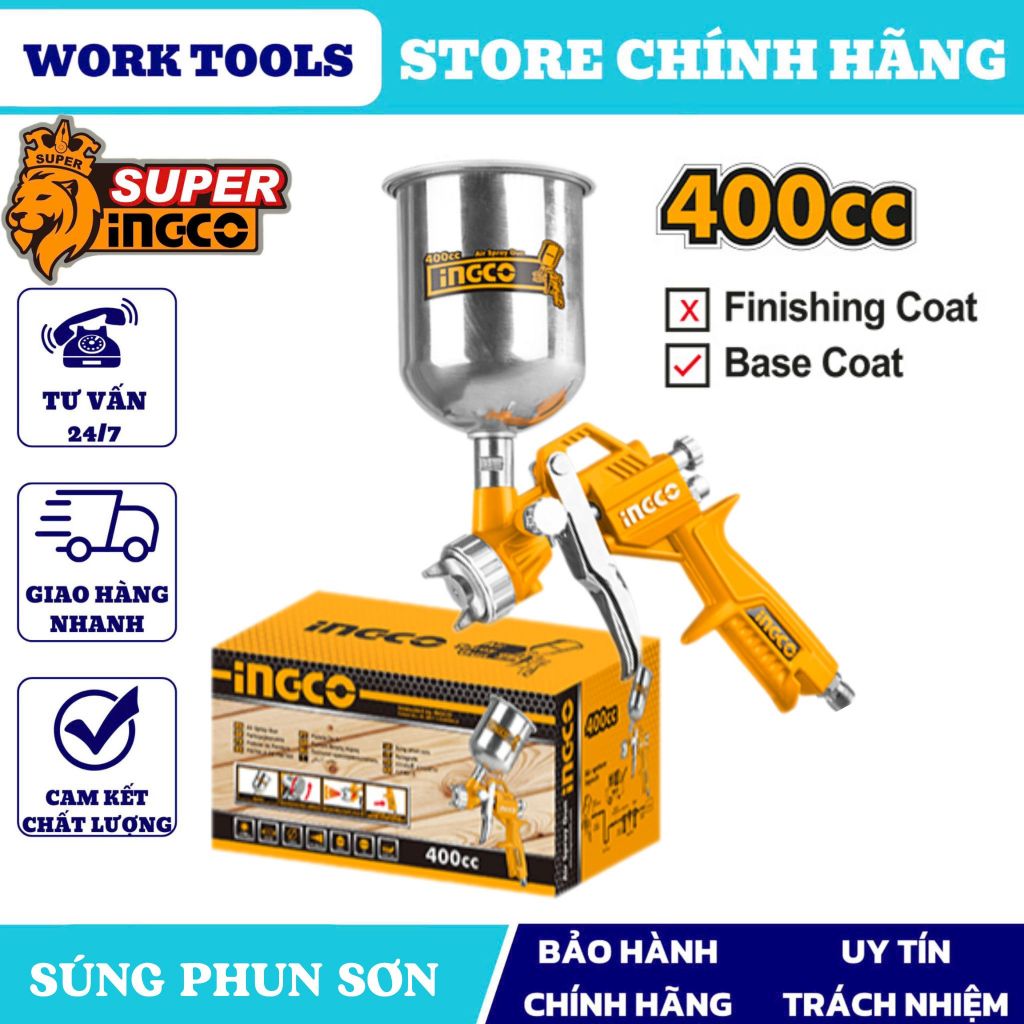 INGCO Súng phun sơn 400CC ASG4041 (Cam kết Chính Hãng 100%)