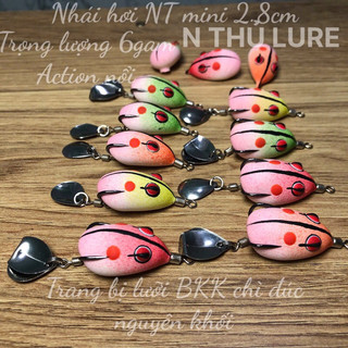  Nhái hơi mini NT 2.8cm Lưỡi Bkk đen siêu nhạy cá chuyên trị bú bình đến hugo mua 2 tặng 1 fishing mồi câu cá lóc 