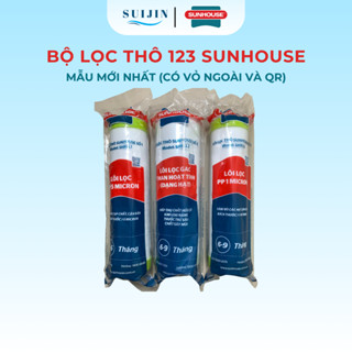 Combo 3 Lõi Lọc Thô Số 123 Sunhouse Hàng Chính Hãng Dùng Cho Máy Lọc Nước RO Sử Dụng Cốc Lọc 10Inch