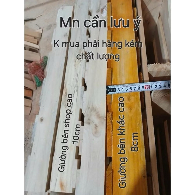 [Giao Hoả Tốc] Giường Pallet Hộp Gỗ Thông Nhập Khẩu Chống Mốc gấp gọn nhiều kích thước Cao 10cm. | BigBuy360 - bigbuy360.vn