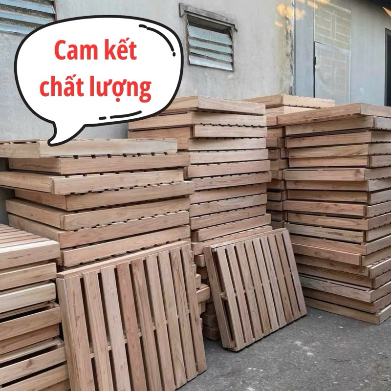 [Giao Hoả Tốc] Giường Pallet Hộp Gỗ Thông Nhập Khẩu Chống Mốc gấp gọn nhiều kích thước Cao 10cm. | BigBuy360 - bigbuy360.vn
