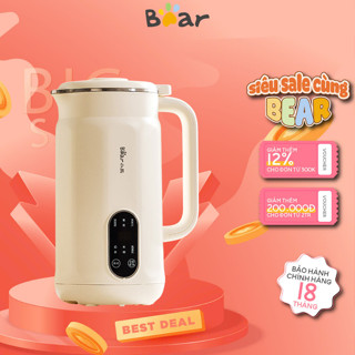 Máy làm sữa hạt mini 0.6L Bear DJJ D05D6, 500W, Menu cài đặt sẵn, Lưỡi inox, Hẹn giờ nấu,BH 18 Tháng