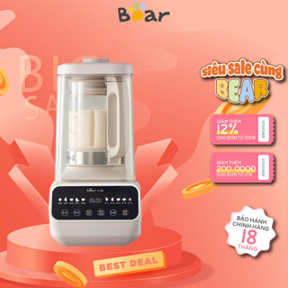Máy làm sữa hạt mini 1.5L BEAR PBJ-D08T1,1200W, Xay sinh tố, dao tháo rời, nắp chống ồn, BH 18 tháng