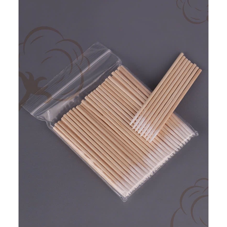 Bông Tăm Tre 8cm Dùng Phun Xăm, Trà Tê, Trà Mực (100 cái)