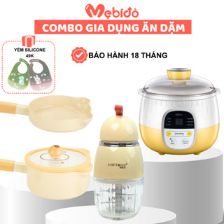 Combo Máy Xay Bộ Nồi Chảo Hoa  Nồi Nấu Chậm Ăn Dặm Cho Bé - Shop Mẹ Bí Đỏ