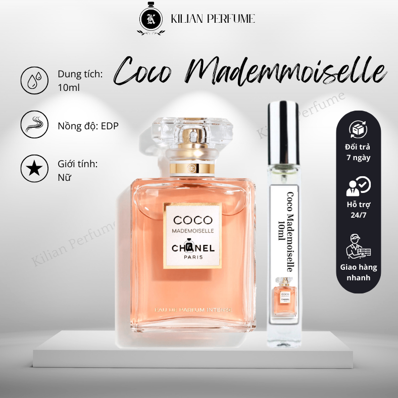 Nước hoa nữ, nước hoa nữ Coco Mademoiselle chiết 10ml, hương thơm quyến rũ, tươi mát và sang trọng - Kilian_Perfume