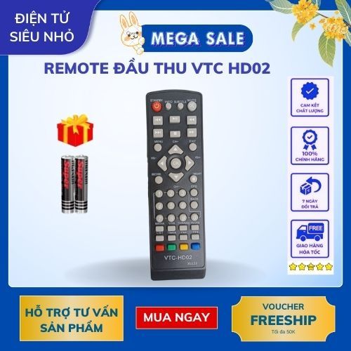 Remote Điều Khiển Đầu Thu VTC HD02* - Tặng kèm pin