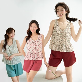VIBES Đồ bộ ngủ sát nách hoa nhí Sleeveless Set
