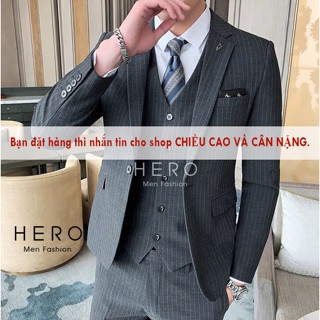 Bộ Vest Nam,Suit Nam Cao Cấp Hàn Quốc Kẻ Sọc, Kẻ Caro, Fom Ôm Đẹp, Chất Vải Sịn Sò