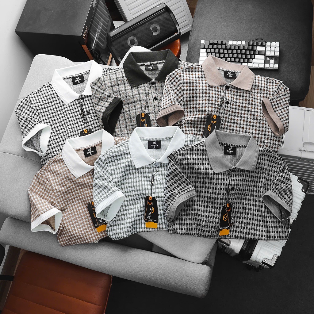 Áo polo cao cấp Gusta chất liệu cotton form slimfit co dãn thoáng mát - PL16