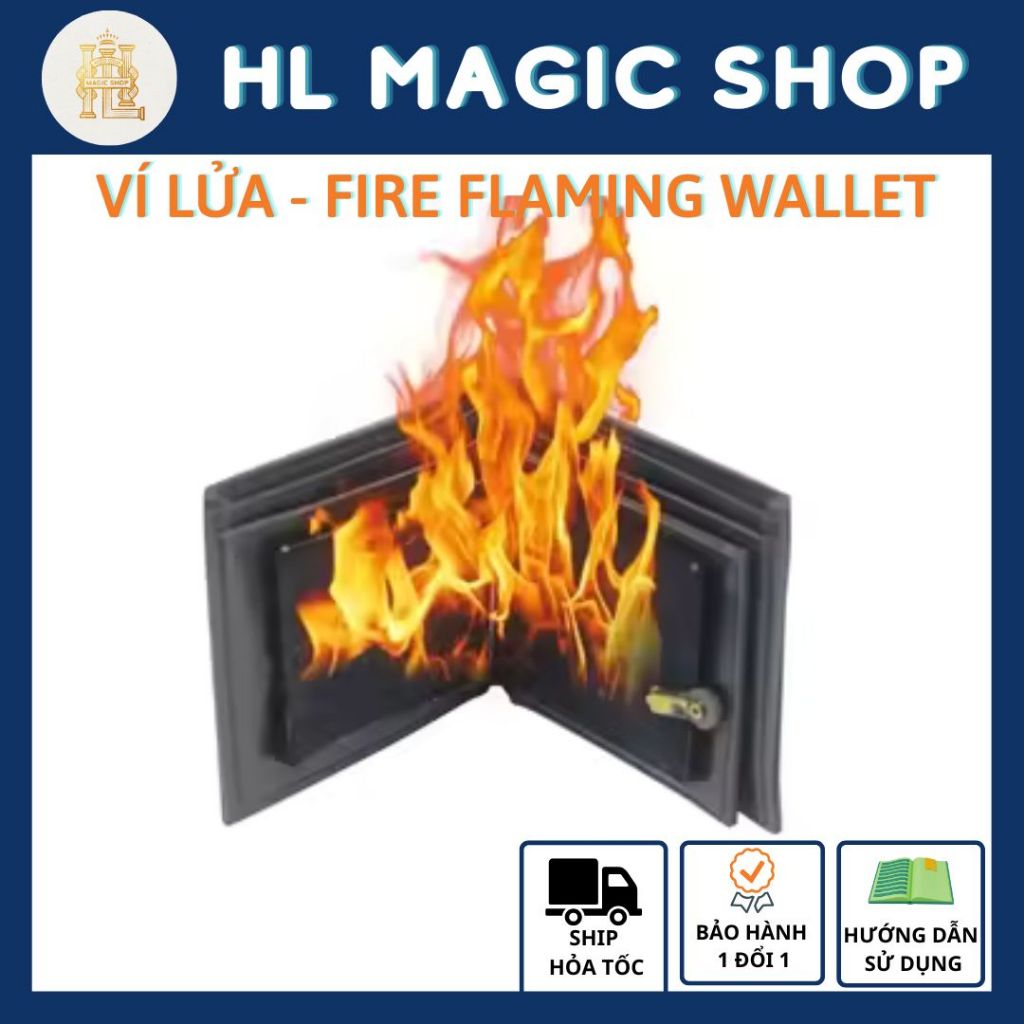 Đồ chơi ảo thuật ví lửa, bóp lửa tự cháy ( Không kèm x ă n g )
