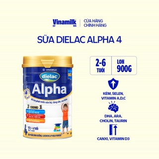 Hộp Sữa bột Vinamilk Dielac Alpha 4 - Hộp thiếc 900g (cho trẻ từ 2- 6 tuổi)