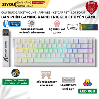 Bàn Phím Cơ Rapid Trigger Ziyou Attack Shark X68 HE LED RGB Cao Cấp Chuyên Game