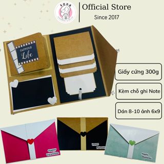 Thiệp Handmade Vintage/Hồng/Xanh Mint dạng phong thư-Quà tặng VALENTINE,quà kỉ niệm cho người thương