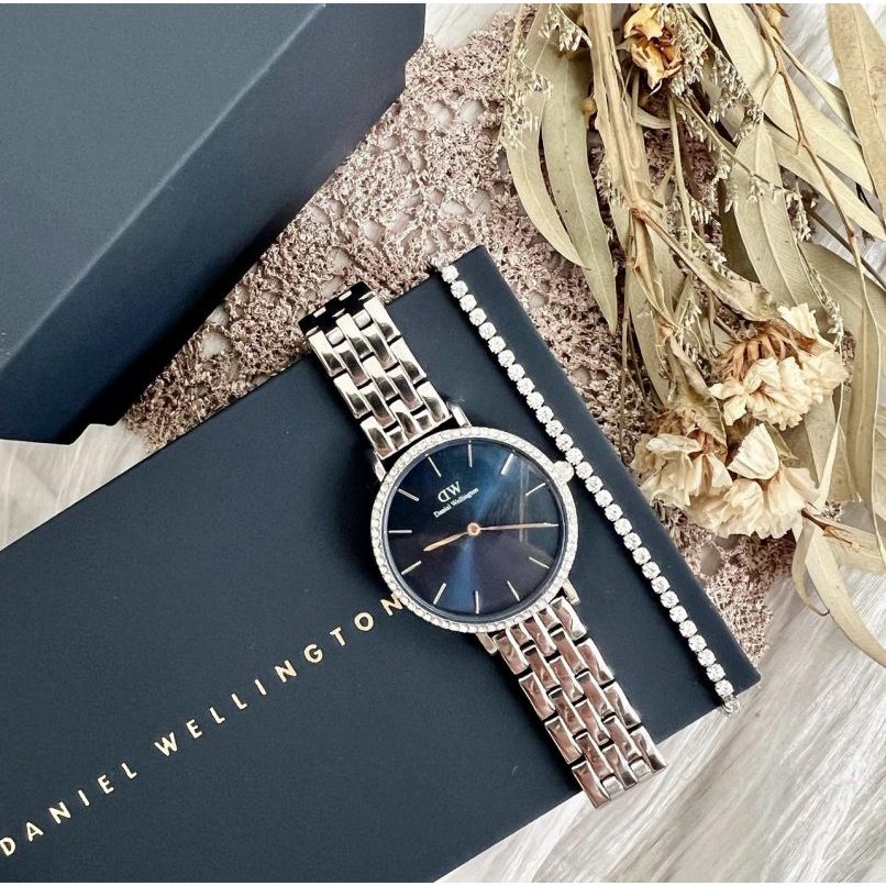 [Authentic] Đồng Hồ Nữ DW PETITE LUMINE BEZEL 5-LINK ARCTIC S Chính Hãng DW's Watch Saigon