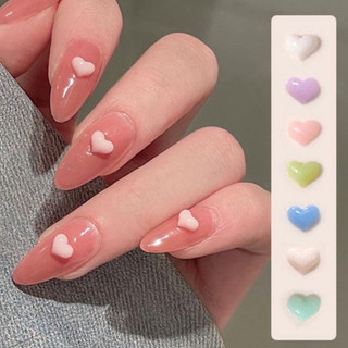set phụ kiện hình tim pastel trang trí móng