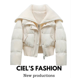 ( Sẵn Hồng M ) Áo Phao Dáng Ngắn Phối Cổ Len Thời Trang Thanh Lịch Nữ Tính ( Có BigSize )