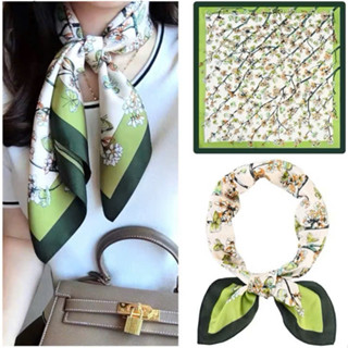  Phụ kiện khăn lụa trang trí cổ áo khăn chùm đầu khăn buộc túi xách 