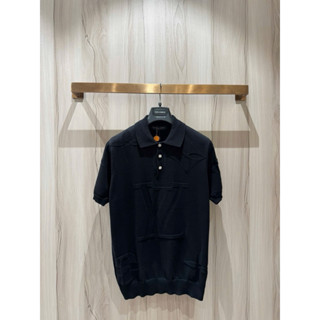 [Hight Quality] Hàng Có Sẵn!! Áo Polo Len 1V Luon Vuituoi Logo Blend - Họa Tiết Cúc Phối Chữ Nổi Tinh Tế