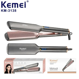 Máy Bấm Xù Tóc Răng Nhỏ Cao Cấp Bản To Màn Hình LCD Kemei Km 3138