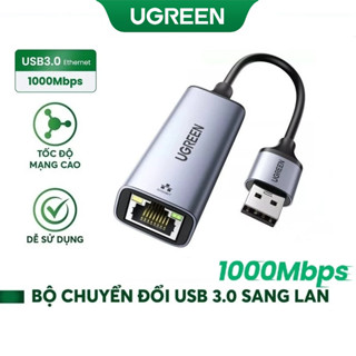 Cáp chuyển USB 3.0 to Lan 1Gbs Ugreen 50922 Usb sang RJ45 hỗ trợ 10/100/1000 Mbps 50737 vỏ nhôm chính hãng