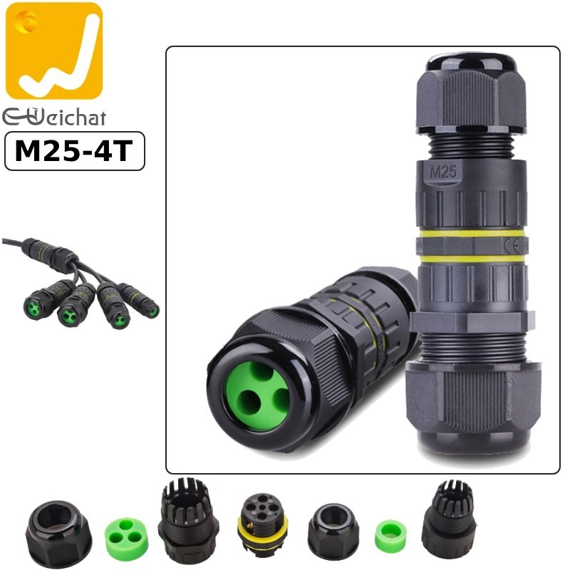 Đầu nối chia dây điện chống nước E-weichat E-M25-4T 2,3 lõi chia 3 nhánh